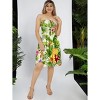 HAPPY BAY Women's Tube Dress Mini Smocked Top One Size White Floral - 4 of 4