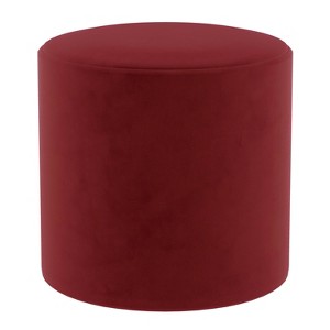 Round Ottoman in Velvet Berry Red - Project 62 , Pink Red