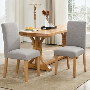 Dining Chairs Set of 2,Modern Fabric Upholstered Ergonomic Kitchen Room Chairs with High Backrest - 1 of 4