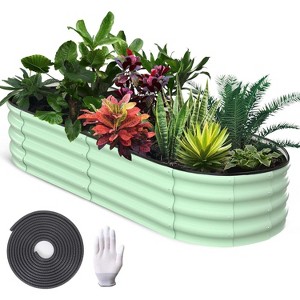 Galvanized Raised Beds for Outdoor with Open Base, Tool-Free Assembly Planter Raised Boxes for Outdoor Vegetables & Flowers - 1 of 4