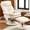 Mshliw PU Leather Swivel Recliner Chair with Ottoman, Upholstered Lounge Chair with Wrapped Base for Living Room, Bedroom or Office - 3 of 4