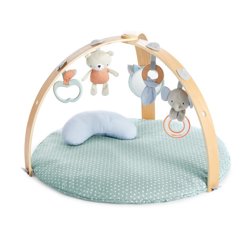 Ingenuity Cozy Spot Reversible Duvet Activity Gym with Wooden Toy Bar, 1 of 23
