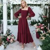 Anna-Kaci Women's Square Neck Shirred Ruffle Hem Maxi Dress - 2 of 4
