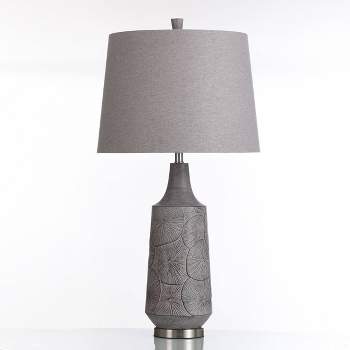 Bulwell Gray Resin Moulded and Steel Base Table Lamp - StyleCraft
