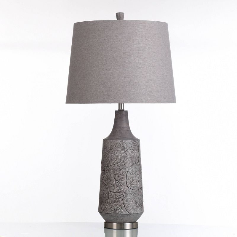 Bulwell Gray Resin Moulded and Steel Base Table Lamp - StyleCraft, 1 of 7