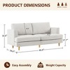 Gericco Loveseat Sofa 65", Deep Seat Small Couches, Mid Century Love Seat Couches for Living Room, Upholstered 2-Seater Small Couch - 2 of 4