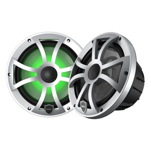 Wet Sounds REVO 8-XSS Silver Open XS Grille 8 Inch Marine LED Coaxial Speakers (pair) - 1 of 4