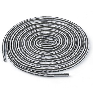 Elerevyo Round Rope Dual Colored Striped 0.2" Thick Boot Sneakers Shoelace 3 Pairs - 1 of 4