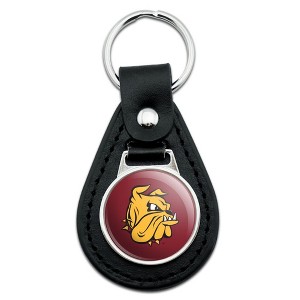 University of Minnesota Duluth Bulldogs Logo Black Leather Keychain - 1 of 4