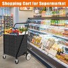 HTUTWOO Collapsible Shopping Cart, Foldable Utility Shopping Carts, 360° Rolling Swivel Wheels, for Groceries Laundry - 2 of 4