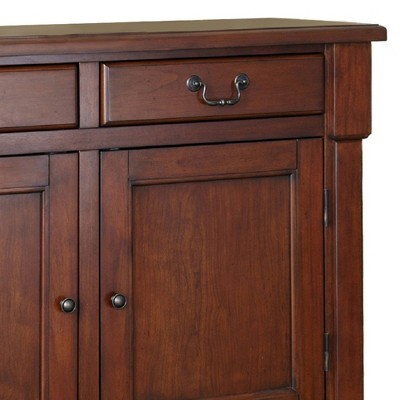 Rustic Cherry Mahogany 53" Buffet with Antique Brass Hardware