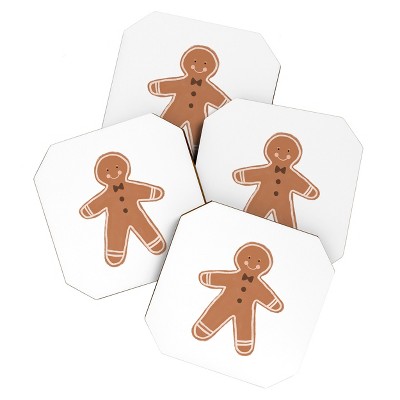 Orara Studio Gingerbread Man I Coaster Set -Deny Designs