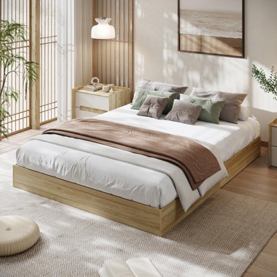 Twin Size Wood Platform Bed Frame,Wooden Bed Frame Without Headboard, Wood Slat Support