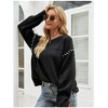 Womens Chunky Sweater Crew Neck Long Sleeve Oversized Pullover Sweater Color Block Seam Knitwear Winter Warm Sweater Knit Tops - 3 of 4