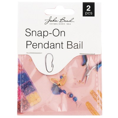 John Bead Must Have Findings Metal Gold 9mm Snap-On Pendant Bails for Jewelry Making Findings, 2 Pieces