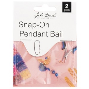 John Bead Must Have Findings Metal Gold 9mm Snap-On Pendant Bails for Jewelry Making Findings, 2 Pieces - 1 of 2