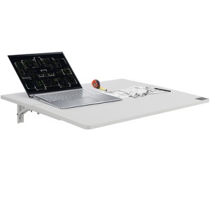 VEVOR Wall Mounted Folding Table, 31.5" x 19.69" Wall Mount Drop Leaf Table, Floating Desk with Iron Bracket, Fold Down Desk - 1 of 4