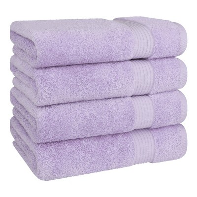 Lilac Heavyweight Turkish Cotton 4-Piece Bath Towel Set