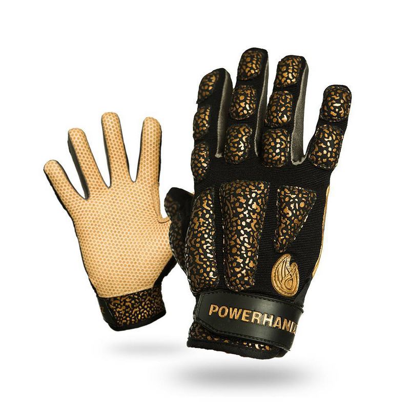 POWERHANDZ Pure Grip Weighted Softball Batting Gloves - Black S, 1 of 8