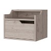 Vynxaria Floating Wall-Mounted Nightstand, 2-Tier Shelves, Single Drawer, Manufactured Wood, Easy Assembly for Modern Bedrooms - 4 of 4