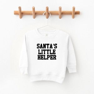 The Juniper Shop Santa's Little Helper Words Toddler Graphic Sweatshirt - 1 of 3