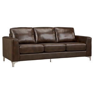 Anson Leather Sofa - Chocolate - Inspire Q, Brown