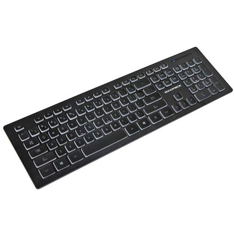 Monoprice Deluxe Backlit Keyboard - Black, Ideal for Office Desks, Workstations, Tables - Workstream Collection, 1 of 7