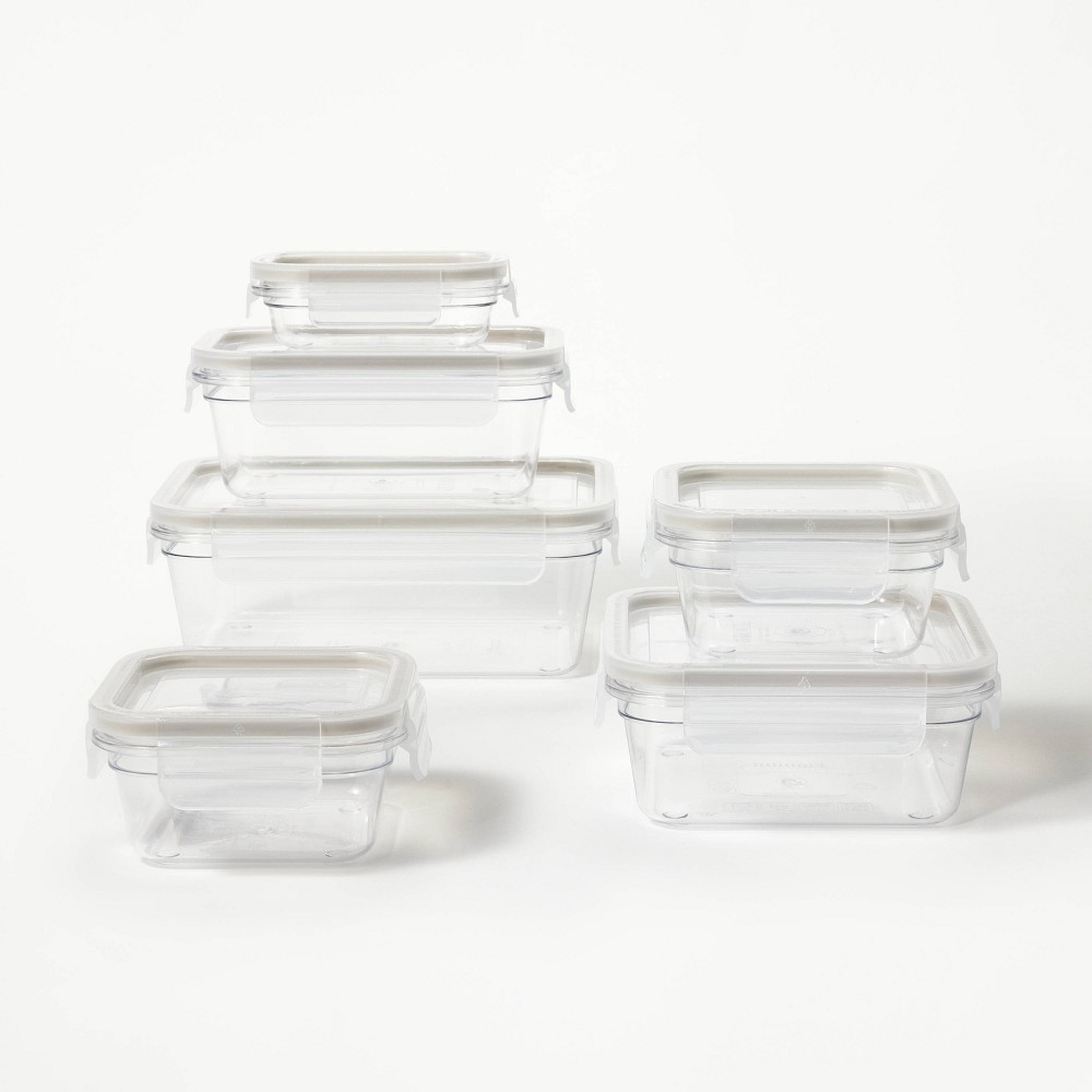 Photos - Food Container 12pc  Plastic Food Storage Container Set with Lids Clear - Figmi(set of 6)