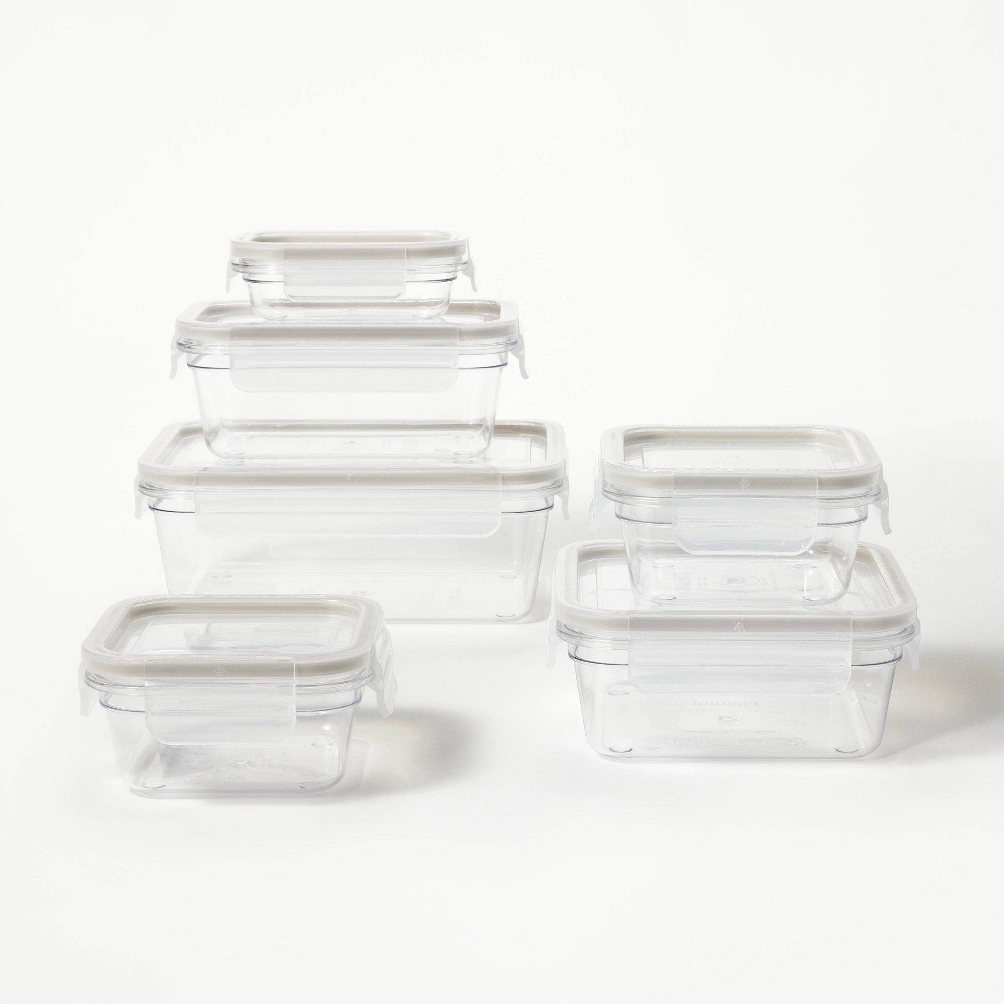 12pc (set of 6) Tritan Plastic Food Storage Container Set with Lids Clear - Figmint™