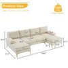 Karl Home |110 in. W Pillow Top Arm 3-Piece U-shaped Polyester Sectionals in Off-White - 2 of 4