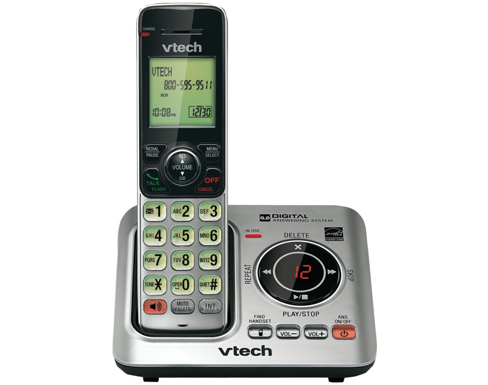 VTech® DECT 6.0 Expandable Cordless Phone System for Landline, Digital Answering System and Caller ID/Call Waiting