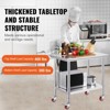 VEVOR Stainless Steel Work Table 35 x 24 x 33 Inch, 700 LBS Load Capacity with 4 Wheels, 3 Adjustable Height Levels, Silver - 4 of 4