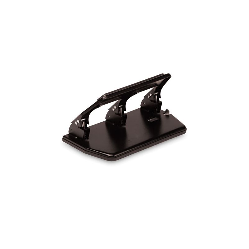 Master 30-Sheet Heavy-Duty Three-Hole Punch with Gel Padded Handle, 9/32" Holes, Black, 1 of 4