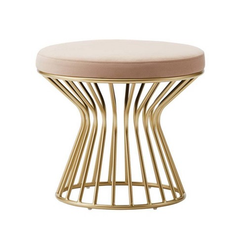 Eluxury Modern Round Ottoman Pink, Modern Round Ottoman Chair