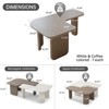 2-Pc Modern Modular Coffee Table Set Khaki+White Free-Combo Farmhouse Corner Center Living Room - 4 of 4