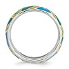 Black Bow Jewelry 4.5mm Silver Stackable Blue, Green and Yellow Enameled Band - 2 of 4