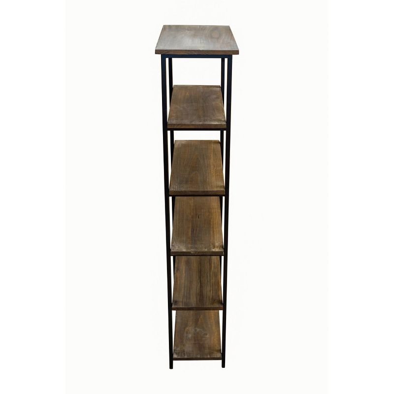 70&#34; Pomona 5 Shelf Bookshelf Metal and Solid Wood Natural - Alaterre Furniture, 6 of 11