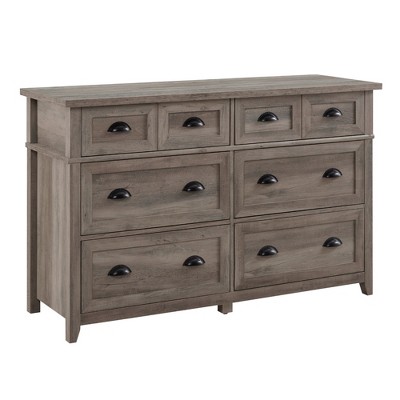 Saracina Home Fontella Transitional 6 Drawer Dresser Gray Wash