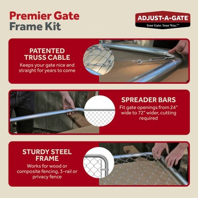 Adjustable Silver Chain Link Walk-Through Gate Kit, 4' x 6'