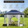13' x 13' Pop -Up Gazebo, Hexagonal Canopy Shelter with 6 Zippered Mesh Netting, Event Tent with Strong Steel Frame for Backyard, Garden, Lawn - 4 of 4