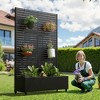 Lirago Iron Raised Garden Bed Mobile Planters Plant Box Trellis for Climbing Plants - 72x47 - 3 of 4