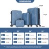 SEVOBAL Luggage 4 Piece Set with Aircraft Wheels and Adjustable Pull Rod for Easy Travel, Blue, 30.27"*20.12"*11.12" - 3 of 4