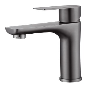 Sumerain Bathroom Sink Faucet Lavatory Faucet 304 Stainless Steel 1 Hole Single Handle Metallic Gray - 1 of 4