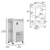 Vynxaria Bar Serving Carts, White 6-Bottle Wine Rack with Casters - 4 of 4