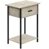 Okak Accent Side Table with Storage Drawers, End Table with Bottom Shelf and Metal Legs, Couch Table for Small Space, Living Room - 3 of 4