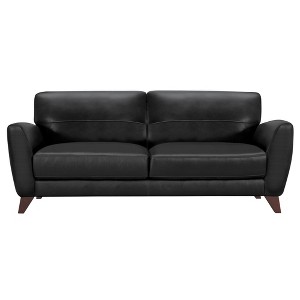 Jedd Contemporary Sofa Brown/Black - Armen Living: Genuine Leather, Dacron Padded, Hardwood Legs - 1 of 4