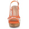 Allegra K Women's Casual Wood Platform Heels Bow Lace Wedge Sandals - 2 of 4