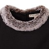 Hope & Henry Girls' Fit and Flare Ponte Dress with Faux Fur, Toddler - 2 of 4
