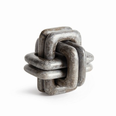 Plum & Post Knot Marble Sculpture - Gray Marble Accent Piece