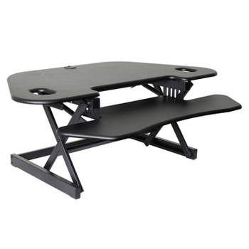 Height Adjustable Sit To Standing Corner Desk Riser - Rocelco